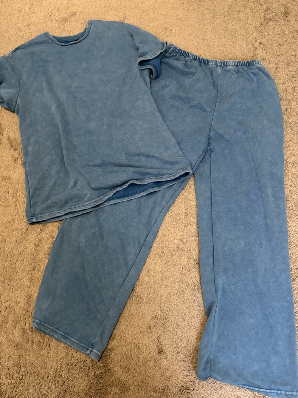 Source Unknown Washed Blue Women's Two-Piece Set